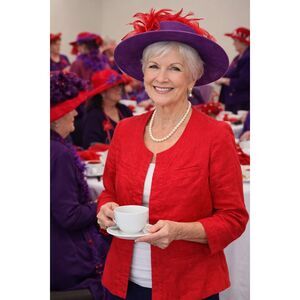 MERONA 100% Linen Red Blazer Size M Cropped Jacket 3/4 Quarter Sleeves Lightweig